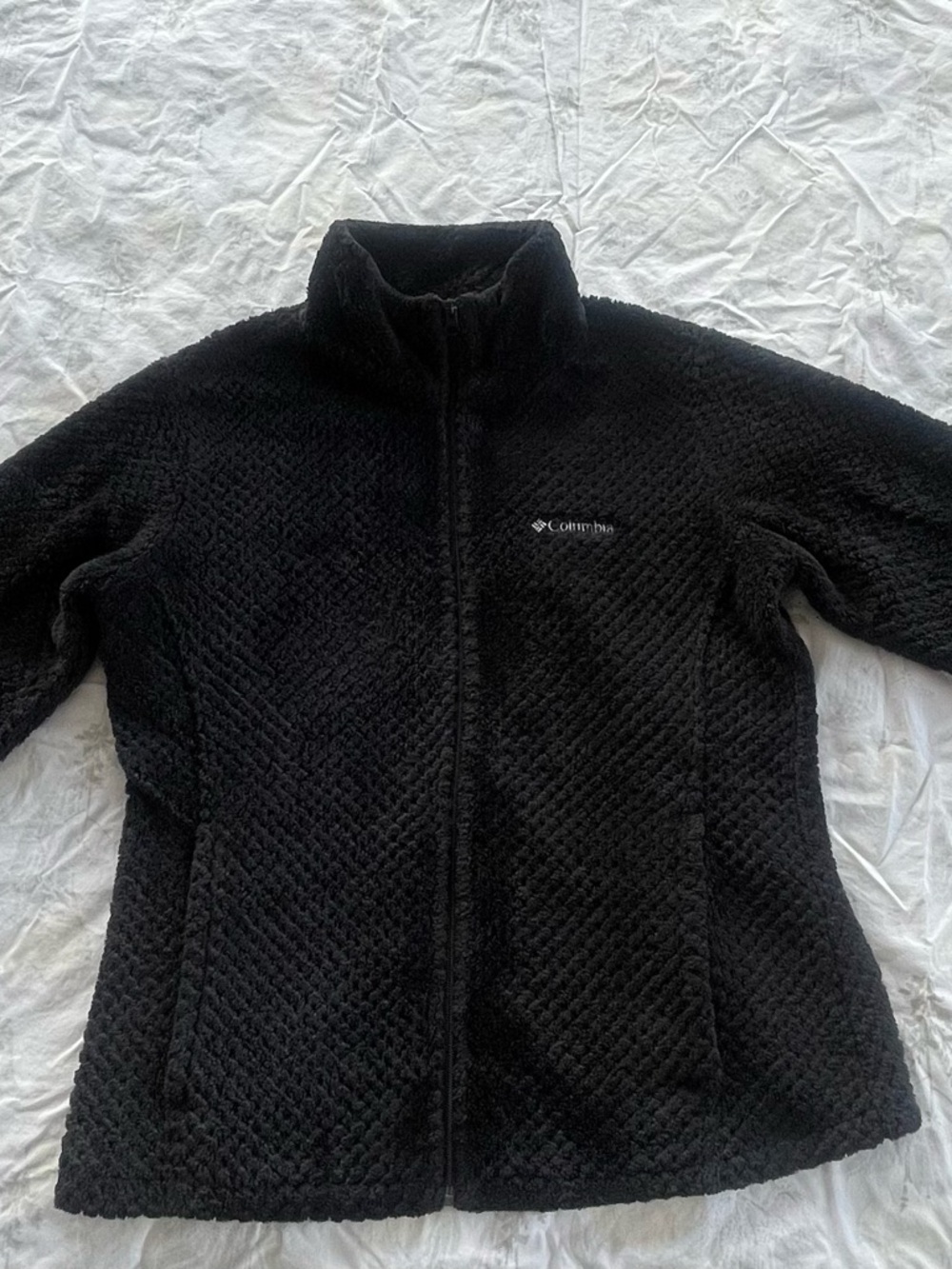 Columbia Women's Black Textured Sherpa Full-Zip Jacket